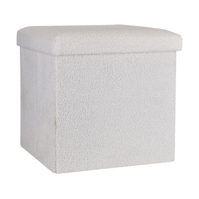 ESTIA ΣΚΑΜΠΟ CUBE TEDDY ΜΕ ΑΠΟΘΗΚΕΥΤΙΚΟ ΧΩΡΟ 38Χ38cm ΛΕΥΚΟ