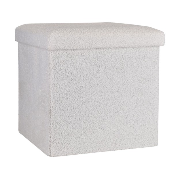 ESTIA ΣΚΑΜΠΟ CUBE TEDDY ΜΕ ΑΠΟΘΗΚΕΥΤΙΚΟ ΧΩΡΟ 38Χ38cm ΛΕΥΚΟ