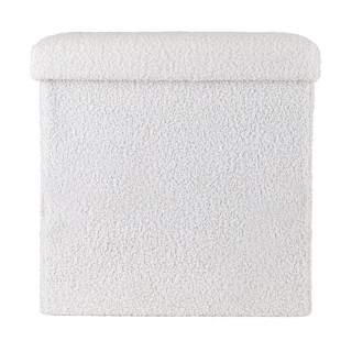 ESTIA ΣΚΑΜΠΟ CUBE TEDDY ΜΕ ΑΠΟΘΗΚΕΥΤΙΚΟ ΧΩΡΟ 38Χ38cm ΛΕΥΚΟ