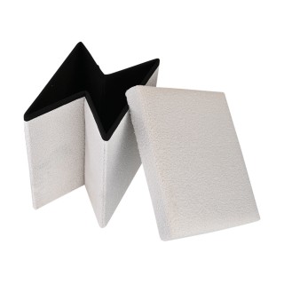 ESTIA ΣΚΑΜΠΟ CUBE TEDDY ΜΕ ΑΠΟΘΗΚΕΥΤΙΚΟ ΧΩΡΟ 38Χ38cm ΛΕΥΚΟ