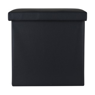 ESTIA ΣΚΑΜΠΟ CUBE LEATHER ΜΕ ΑΠΟΘΗΚΕΥΤΙΚΟ ΧΩΡΟ ΜΑΥΡΟ