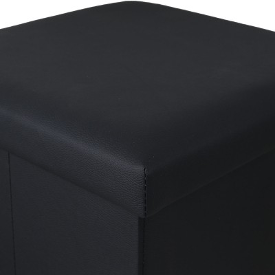 ESTIA ΣΚΑΜΠΟ CUBE LEATHER ΜΕ ΑΠΟΘΗΚΕΥΤΙΚΟ ΧΩΡΟ ΜΑΥΡΟ