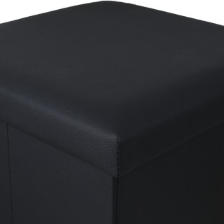 ESTIA ΣΚΑΜΠΟ CUBE LEATHER ΜΕ ΑΠΟΘΗΚΕΥΤΙΚΟ ΧΩΡΟ ΜΑΥΡΟ