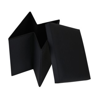 ESTIA ΣΚΑΜΠΟ CUBE LEATHER ΜΕ ΑΠΟΘΗΚΕΥΤΙΚΟ ΧΩΡΟ ΜΑΥΡΟ