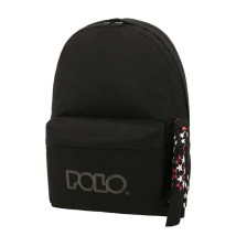Polo Original Scarf Σχολική Τσάντα Πλάτης Γυμνασίου - Λυκείου Μαύρη με Θήκη για Παγούρι 20lt 2023