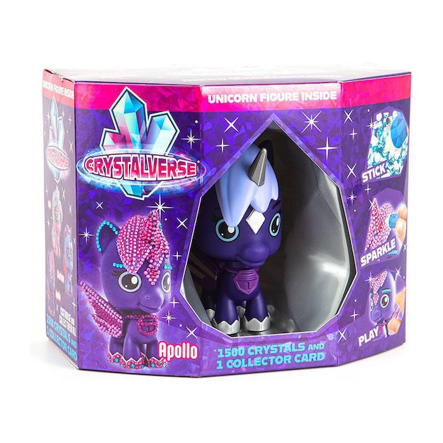 Φιγούρα Μονόκερου Crystalverse Classic Apollo Unicorn Figure με 1500 Κρυστάλλους