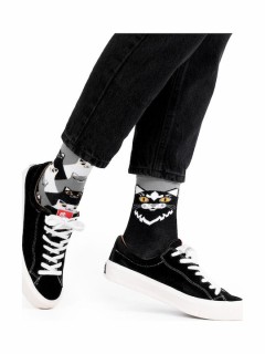 Many Mornings Black Cat Κάλτσες με Σχέδια Πολύχρωμες