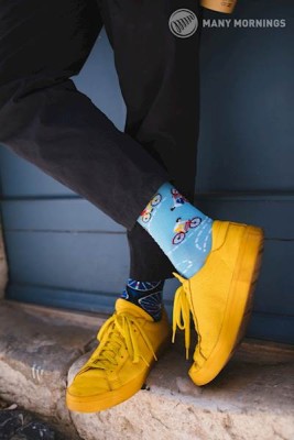 Κάλτσες Many Mornings “The Bicycles” με πολύχρωμο σχέδιο – Unisex