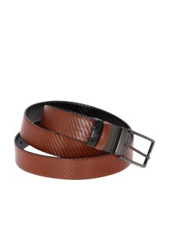 Lavor 1-106 Ανδρική Ζώνη Δερμάτινη Διπλής Όψης Μαύρο/Καφέ 120cm