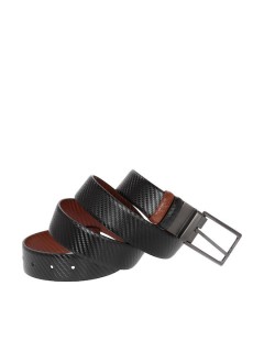 Lavor 1-106 Ανδρική Ζώνη Δερμάτινη Διπλής Όψης Μαύρο/Καφέ 120cm