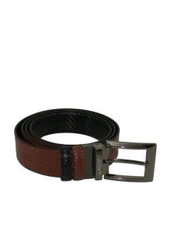 Lavor 1-106 Ανδρική Ζώνη Δερμάτινη Διπλής Όψης Μαύρο/Καφέ 120cm