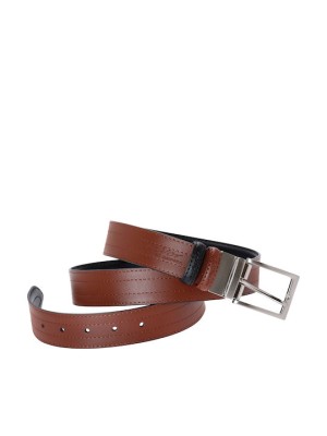 Lavor 1-87 Ανδρική Ζώνη Δερμάτινη Διπλής Όψης Μαύρη / Καφέ