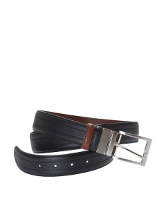 Lavor 1-87 Ανδρική Ζώνη Δερμάτινη Διπλής Όψης Μαύρη / Καφέ