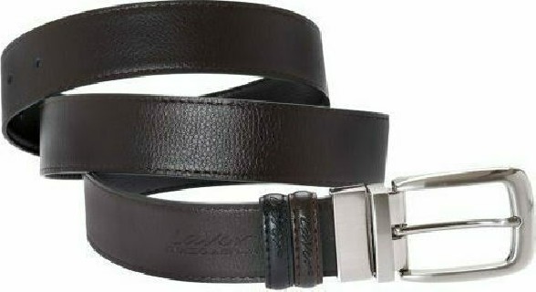 Lavor 1-81 Ανδρική Ζώνη Δερμάτινη Διπλής Όψης Black / Brown