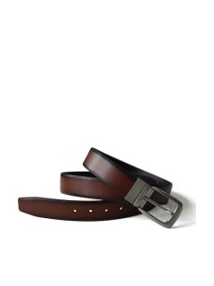 Lavor 1-97 Ανδρική Ζώνη Δερμάτινη Διπλής Όψης Μαύρο-Καφέ 130cm