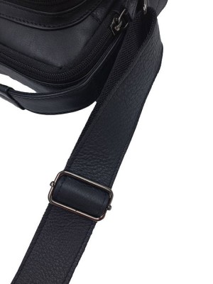 Daston 002 Ανδρικό Δερμάτινο Τσαντάκι Μαύρο