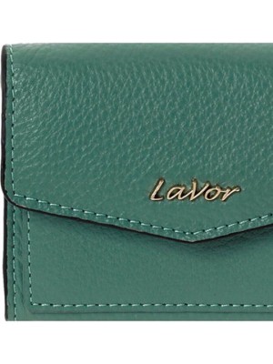 Lavor 1-6048 Μικρό Δερμάτινο Γυναικείο Πορτοφόλι Καρτών με RFID Μέντα