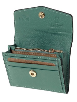 Lavor 1-6048 Μικρό Δερμάτινο Γυναικείο Πορτοφόλι Καρτών με RFID Μέντα