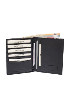 Lavor 1-3311 Δερμάτινη Θήκη Διαβατηρίου/ Εγγράφων Ταξιδίου Μαύρη