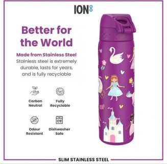 Ion8 Παιδικό Παγούρι Θερμός Ανοξείδωτο 500ml I8TS500PVPRIN