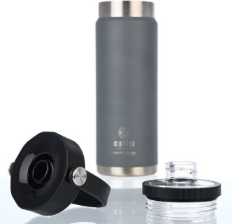 Estia Travel Chug Save the Aegean Μπουκάλι Θερμός Ανοξείδωτο 500ml Fjord Grey με Καπάκι