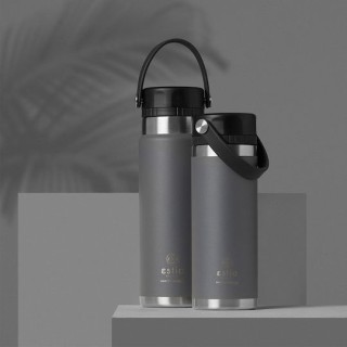 Estia Travel Chug Save the Aegean Μπουκάλι Θερμός Ανοξείδωτο 500ml Fjord Grey με Καπάκι