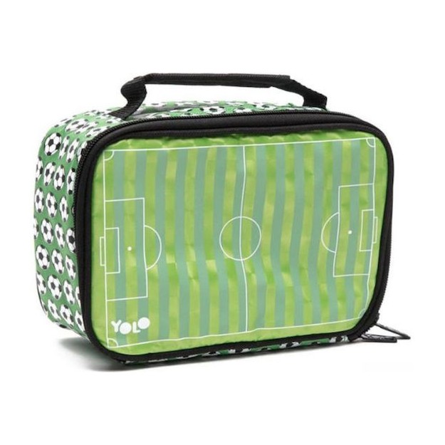 Yolo Football Σχολικό Ισοθερμικό Τσαντάκι Φαγητού Χειρός Πράσινο Ποδόσφαιρο 14x8x22εκ.