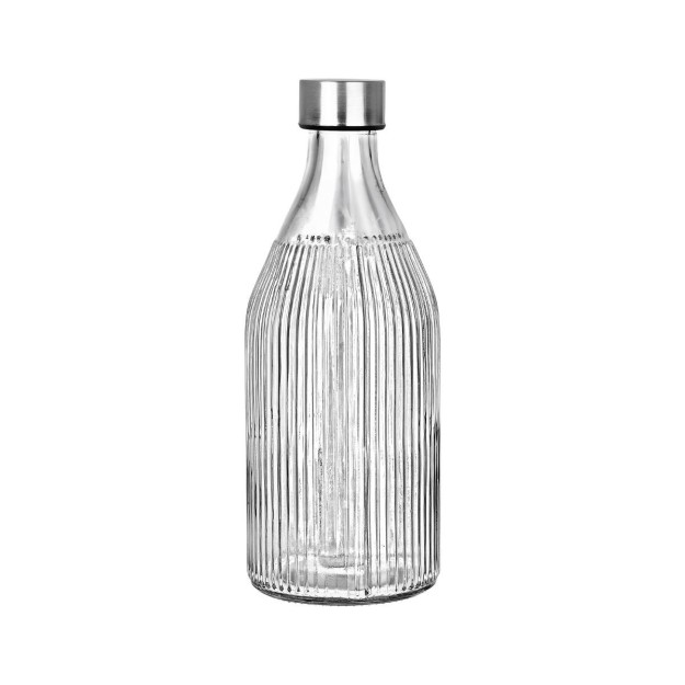 ΜΠΟΥΚΑΛΙ ΓΥΑΛΙΝΟ 1000ml ΜΕ ΑΝΟΞΕΙΔΩΤΟ ΚΑΠΑΚΙ