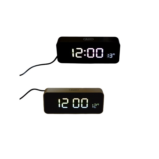 Ψηφιακό Ρολόι με Ξυπνητήρι, Ένδειξη Ημερομηνίας & Θερμοκρασίας – 2 Χρώματα