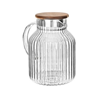 ESTIA ΚΑΝΑΤΑ ΓΥΑΛΙΝΗ ALLURE 1300ml ΜΕ ΞΥΛΙΝΟ ΚΑΠΑΚΙ