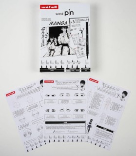 Uni-Ball Pin Μαρκαδόροι Σχεδίου 0.1-0.3-0.5-0.8-1.0-3 Brushes-1 Mechanical Pencil Σετ 8 τεμαχίων