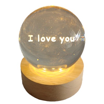 Φωτιστικό Σφαίρα με Σχέδιο ''I Love You''