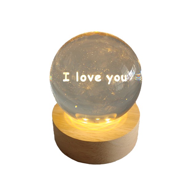 Φωτιστικό Σφαίρα με Σχέδιο ''I Love You''