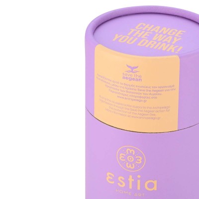 ESTIA ΘΕΡΜΟΣ TRAVEL FLASK SAVE THE AEGEAN 350ml LAVENDER PURPLE