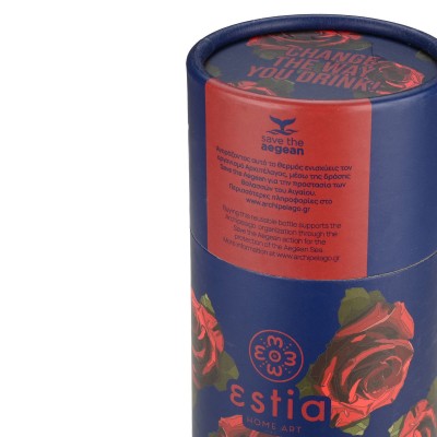 ESTIA ΘΕΡΜΟΣ TRAVEL FLASK SAVE THE AEGEAN 500ml ELECTRIC ROSES