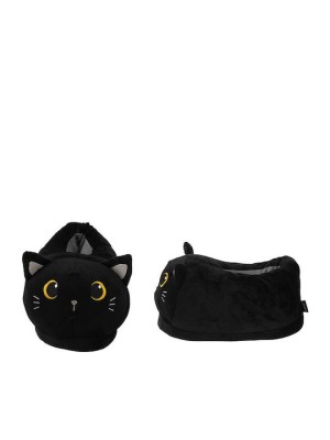 I-Total Black Cat Παιδικές Παντόφλες Μαύρες XL2843
