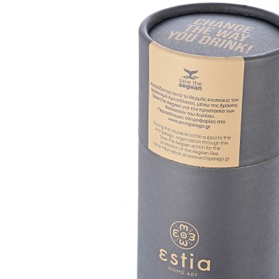 ESTIA ΘΕΡΜΟΣ TRAVEL FLASK SAVE THE AEGEAN 750ml FJORD GREY