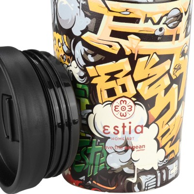 ESTIA ΘΕΡΜΟΣ TRAVEL MUG SAVE THE AEGEAN 350ml GRAFFITI RHYTHM