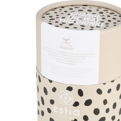 ESTIA ΘΕΡΜΟΣ TRAVEL MUG SAVE THE AEGEAN 350ml LEOPARD TAUPE