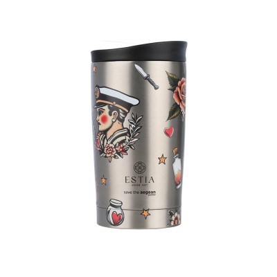 ESTIA ΘΕΡΜΟΣ TRAVEL MUG SAVE THE AEGEAN 350ml OLD SCHOOL INK