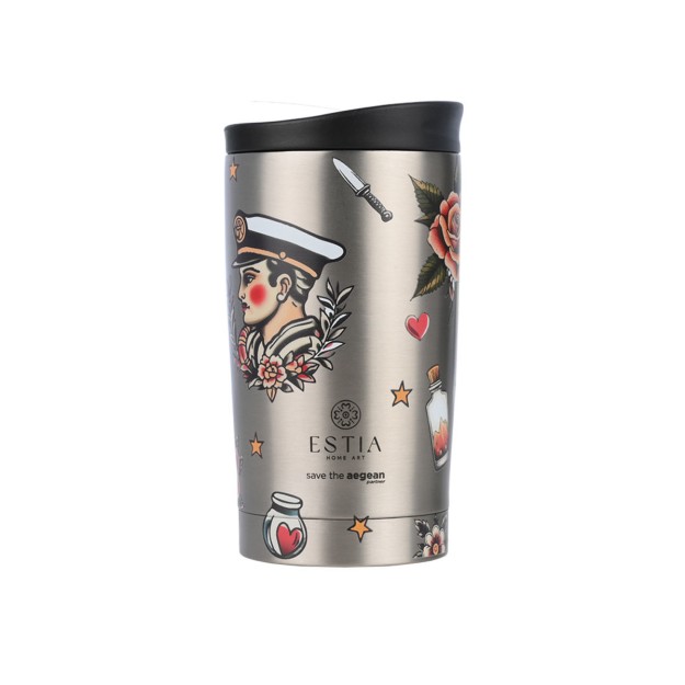 ESTIA ΘΕΡΜΟΣ TRAVEL MUG SAVE THE AEGEAN 350ml OLD SCHOOL INK