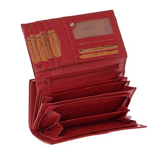 LaVor 1-3079 Γυναικείο Δερμάτινο Πορτοφόλι με RFID Κόκκινο