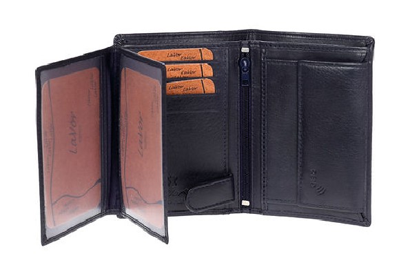 LaVor 1-3211 Ανδρικό Δερμάτινο Πορτοφόλι με RFID Μπλε