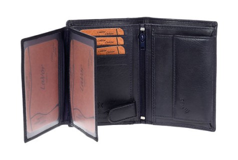 LaVor 1-3211 Ανδρικό Δερμάτινο Πορτοφόλι με RFID Μπλε