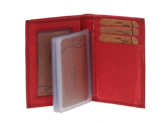 LaVor 1-3265 Ανδρικό Δερμάτινο Πορτοφόλι με RFID Κόκκινο