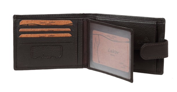 LaVor 1-3420 Ανδρικό Δερμάτινο Πορτοφόλι με RFID Καφέ