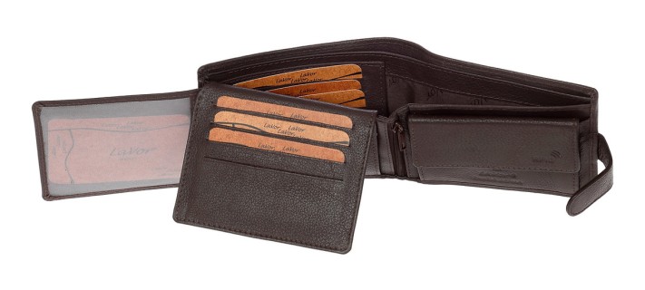 LaVor 1-3653 Ανδρικό Δερμάτινο Πορτοφόλι με RFID Καφέ