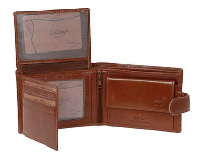 LaVor 1-3653 Ανδρικό Δερμάτινο Πορτοφόλι με RFID Κονιάκ