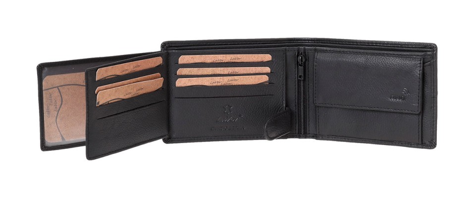 LaVor 1-3819 Ανδρικό Δερμάτινο Πορτοφόλι με RFID Μαύρο