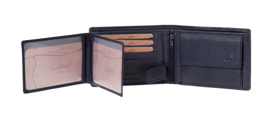 LaVor 1-3819 Ανδρικό Δερμάτινο Πορτοφόλι με RFID Μπλε